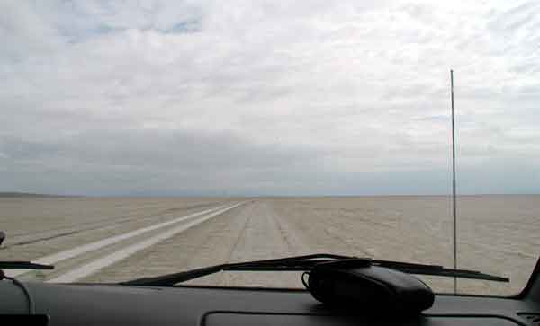 The drive across the playa